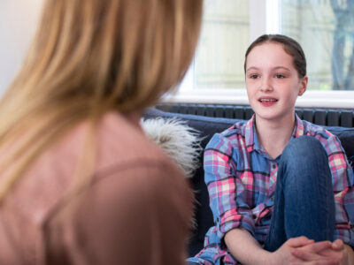 young girl in counselling