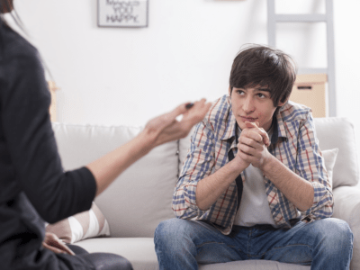Help for you - a teenage boy in a counselling session