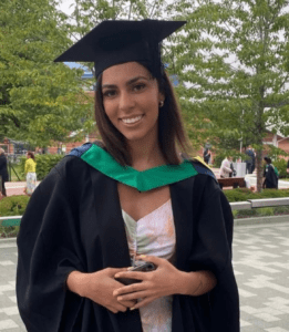 Our kickstarter Catherine in her university graduation gown