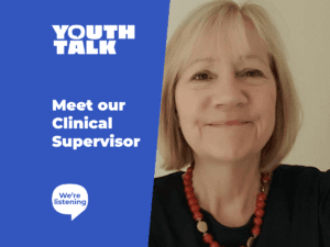Text: 'Meet our Clinical Supervisor' overlayed an image of Margaret Smallbone